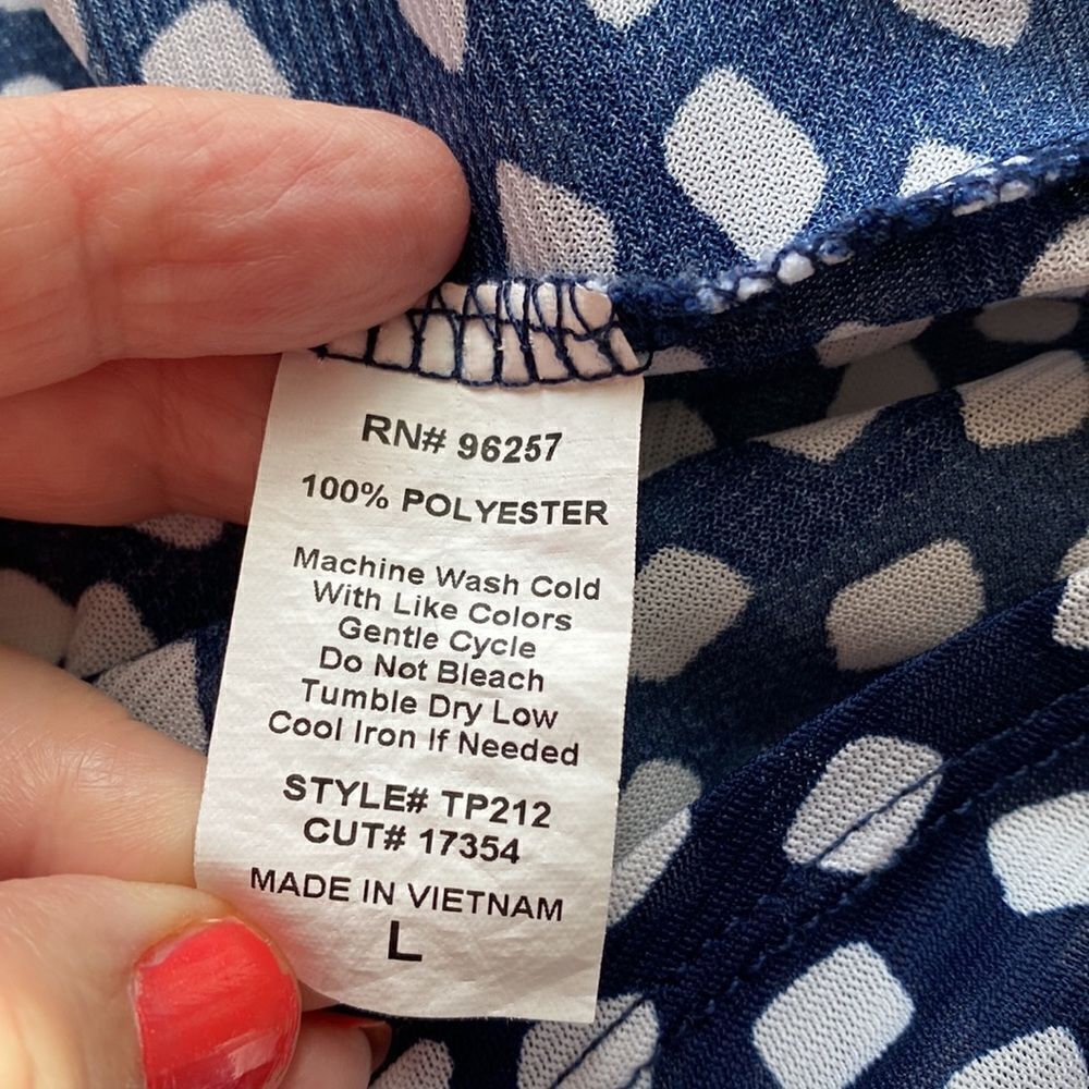 Perseption Concept Women’s Button Up Semi Sheer Top Size Large - Picture 7 of 9